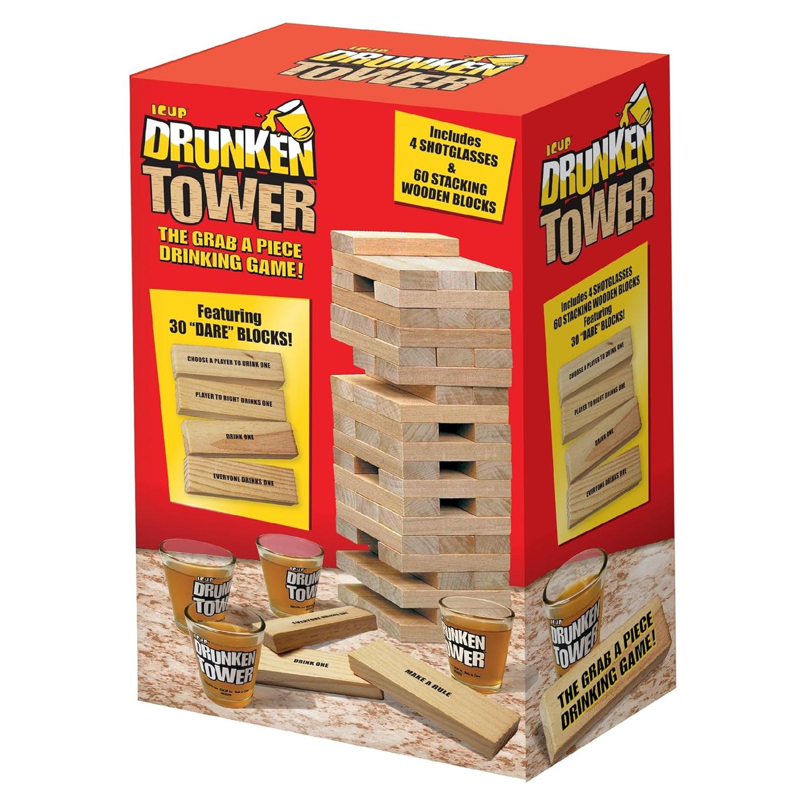 Juego de Torre Borracha ICUP - 60 Bloques + 4 Vasos