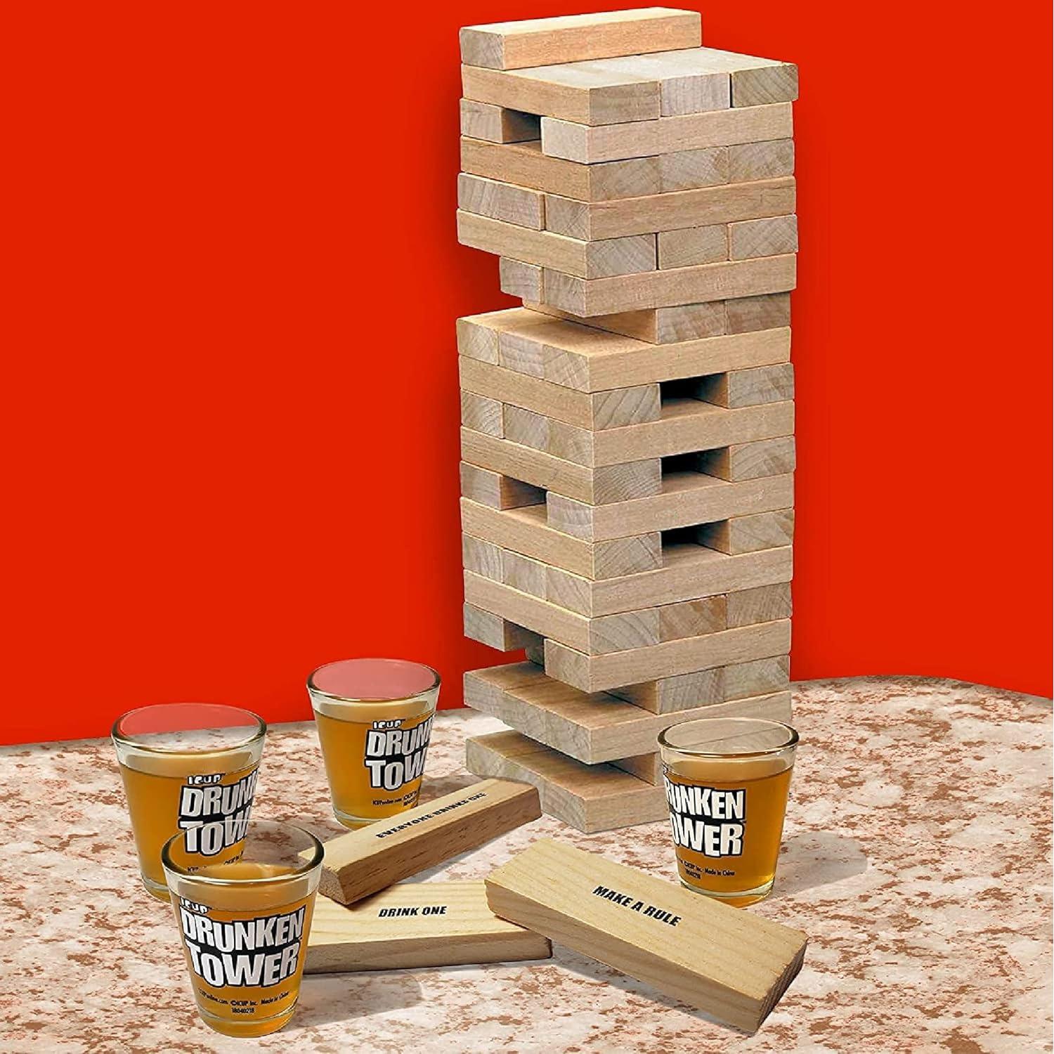 Juego de Torre Borracha ICUP - 60 Bloques + 4 Vasos