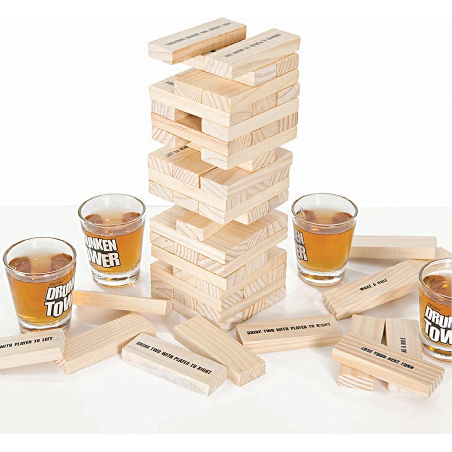 Juego de Torre Borracha ICUP - 60 Bloques + 4 Vasos