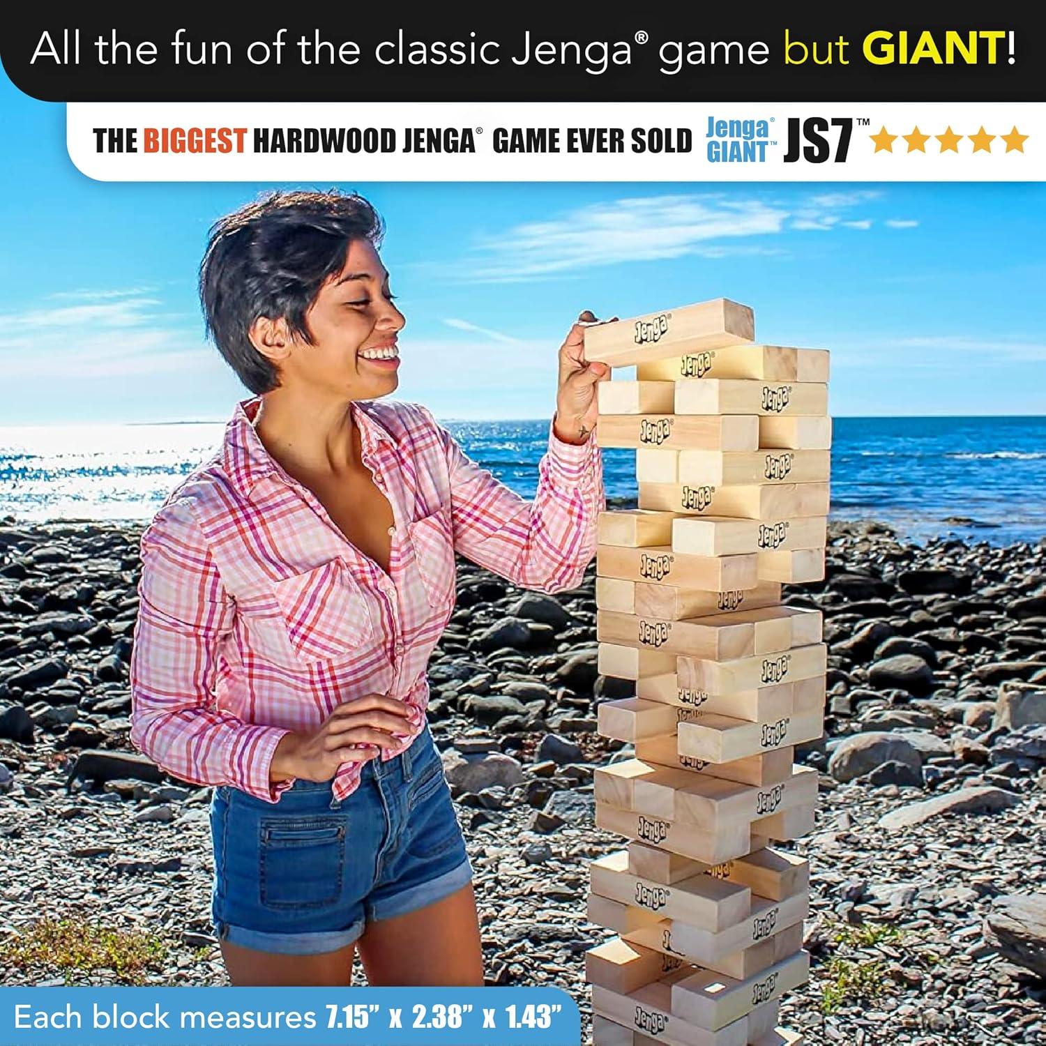 Jenga Gigante de Madera Dura - Juego Original - 54 Bloques