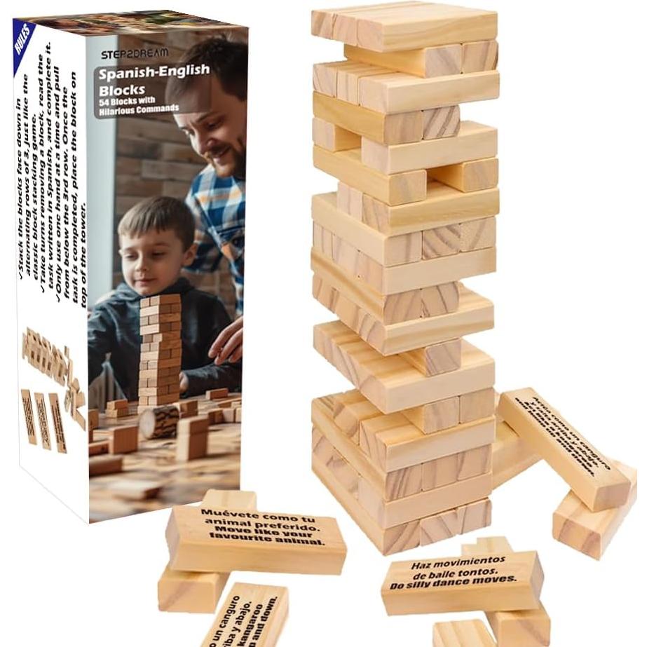 Juego de Torre Apilada Bilingüe Magictodoor 54 Bloques