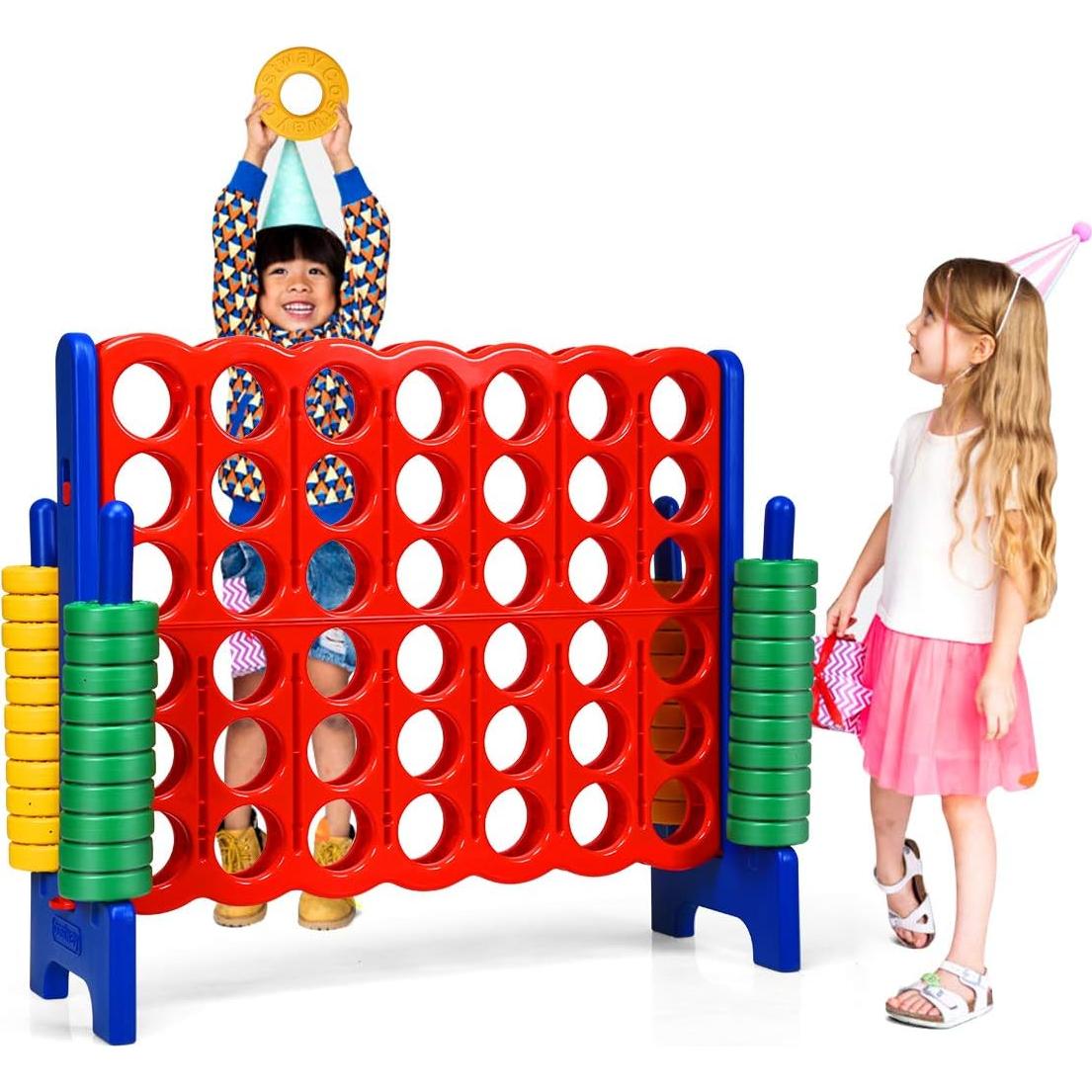 Juego Gigante 4 en Línea COSTWAY Azul 1.07 m para Niños y Adultos