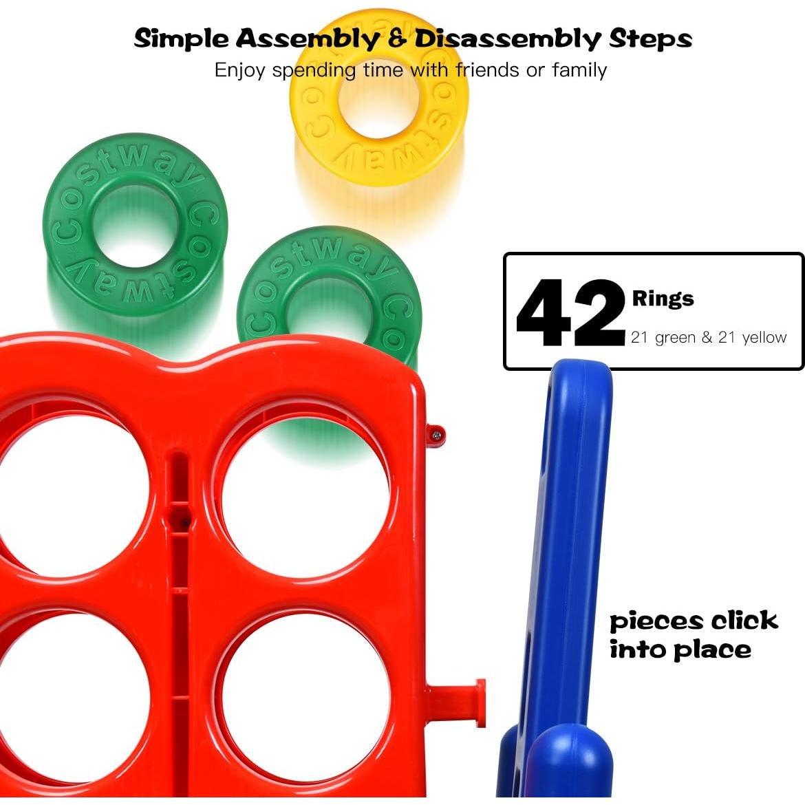 Juego Gigante 4 en Línea COSTWAY Azul 1.07 m para Niños y Adultos