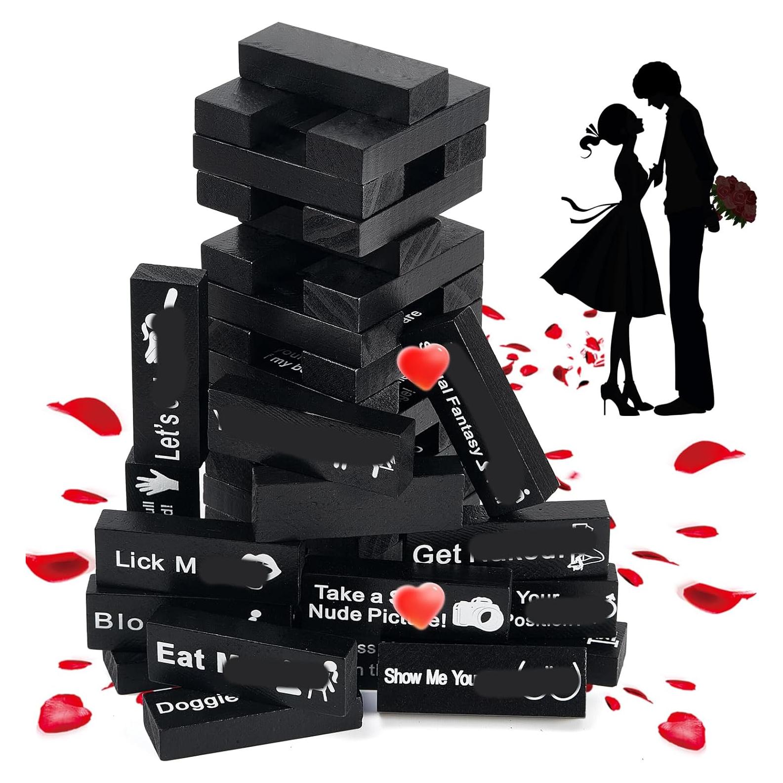 Juego de Torre de Caída para Adultos iuuoi - 48 Bloques de Madera