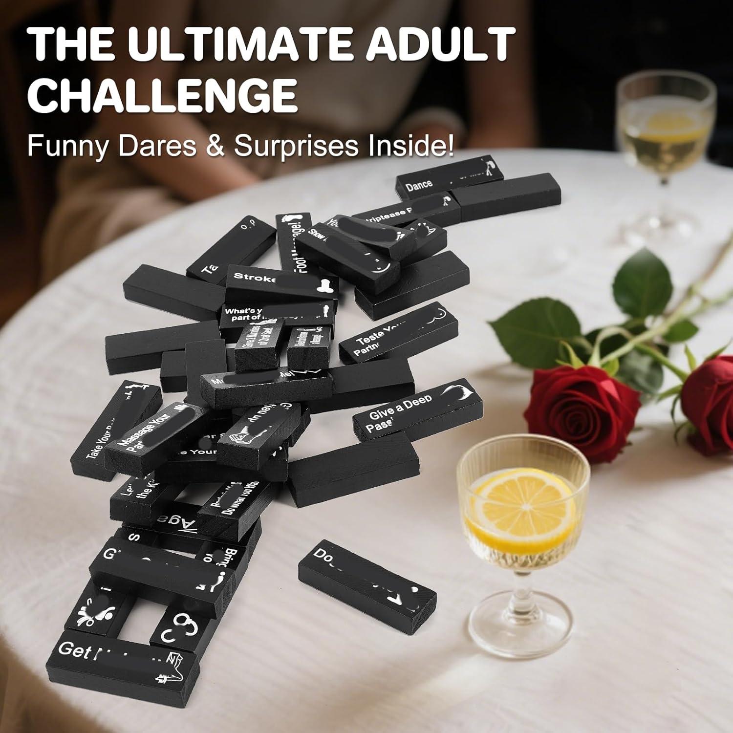 Juego de Torre de Caída para Adultos iuuoi - 48 Bloques de Madera