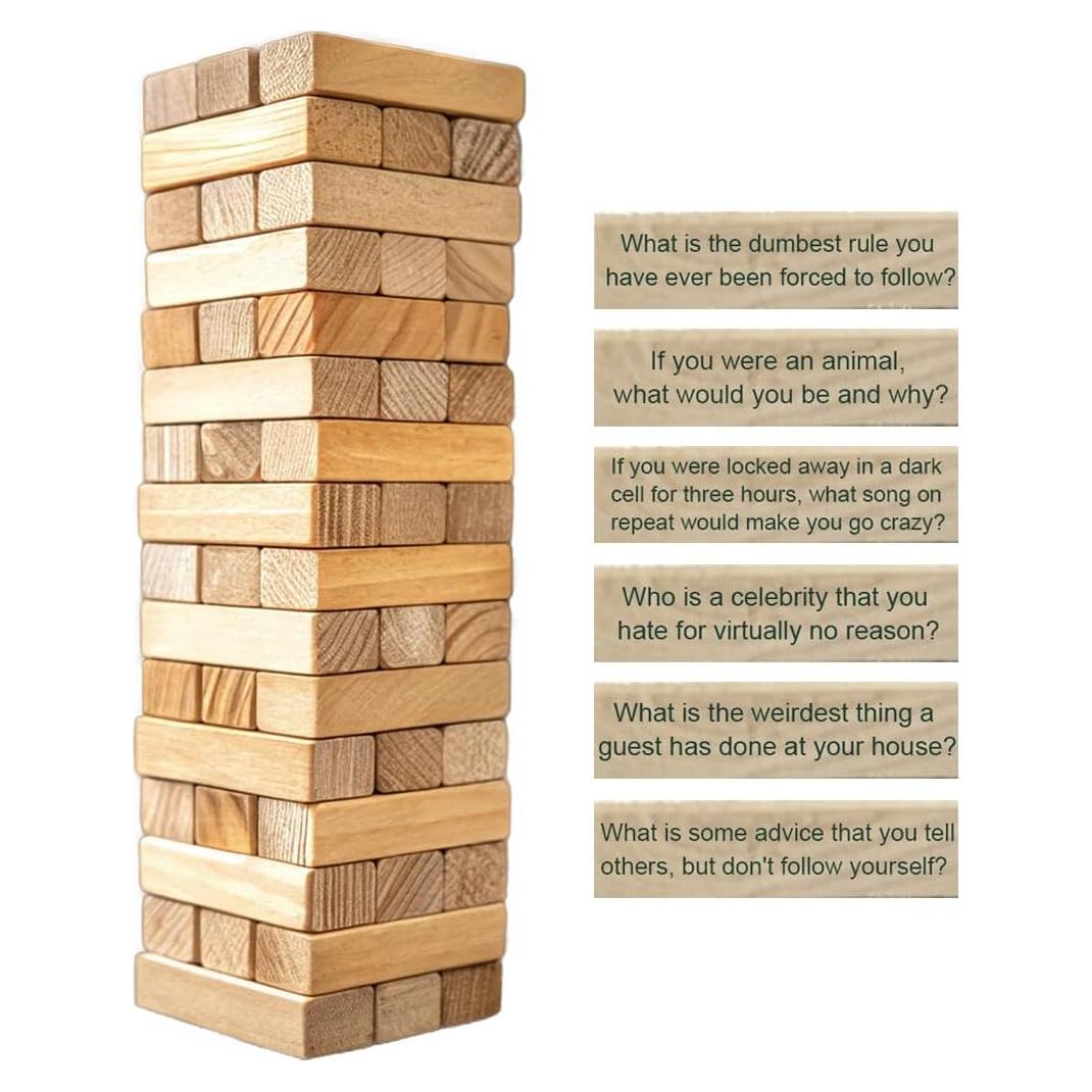 Juego de Preguntas Rompehielos LONEA - 54 Bloques Apilables