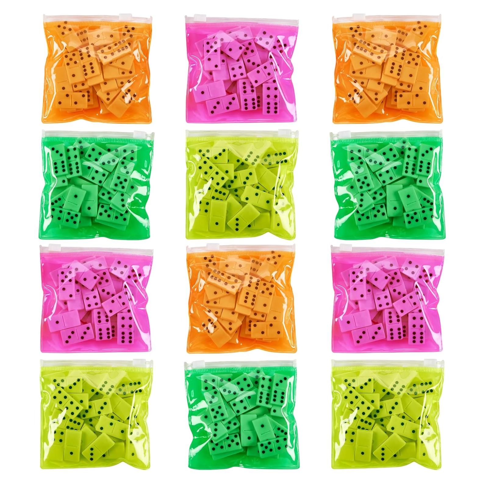 Juego de Dominós Neón Playbees - 28 Piezas en 4 Bolsas