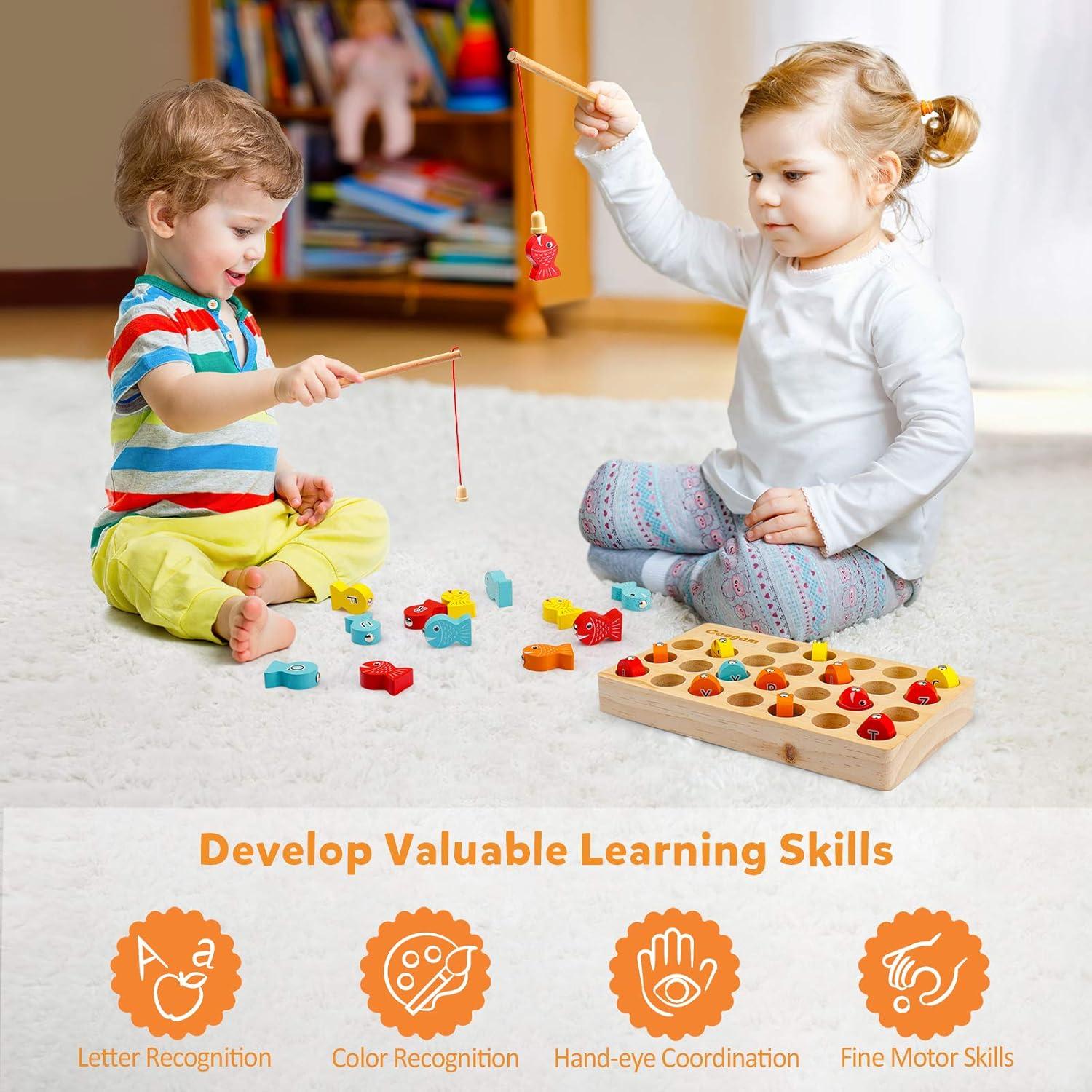 Juego de Pesca Magnético de Madera Coogam - Juguete Educativo