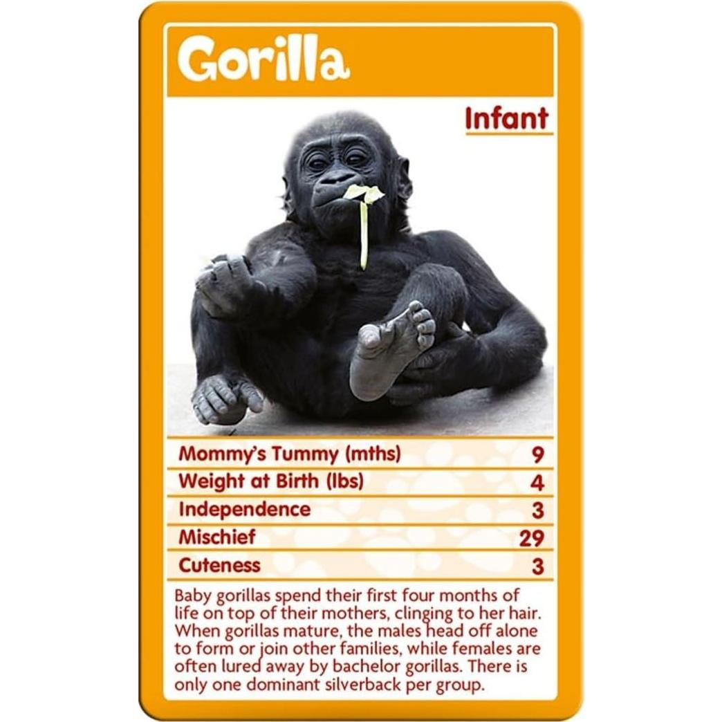 Juego de Cartas Top Trumps Animales Bebés - 8.89x1.91x13.97cm