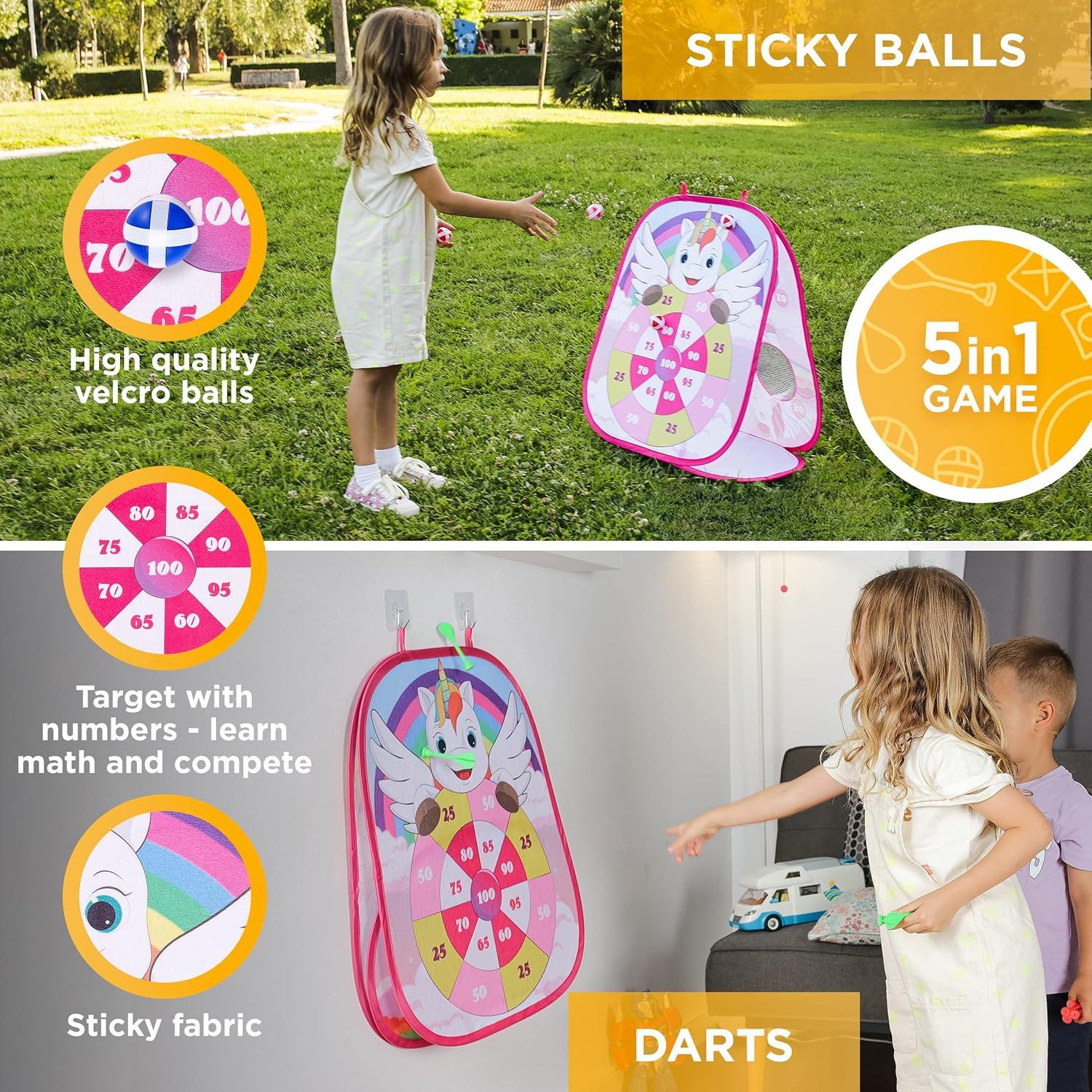 Juego 5en1 Chuchik Unicornio - Lanzamiento de Anillos y Dardos