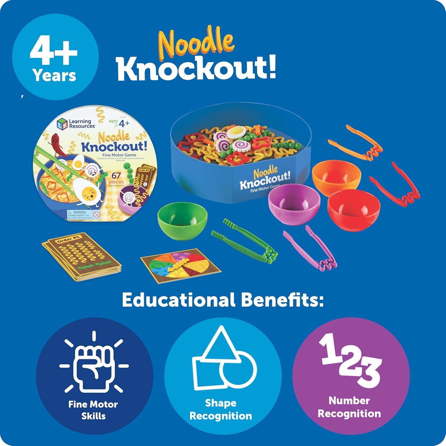 Juego de Habilidades Motoras Finas Learning Resources Noodle Knockout 67 Piezas