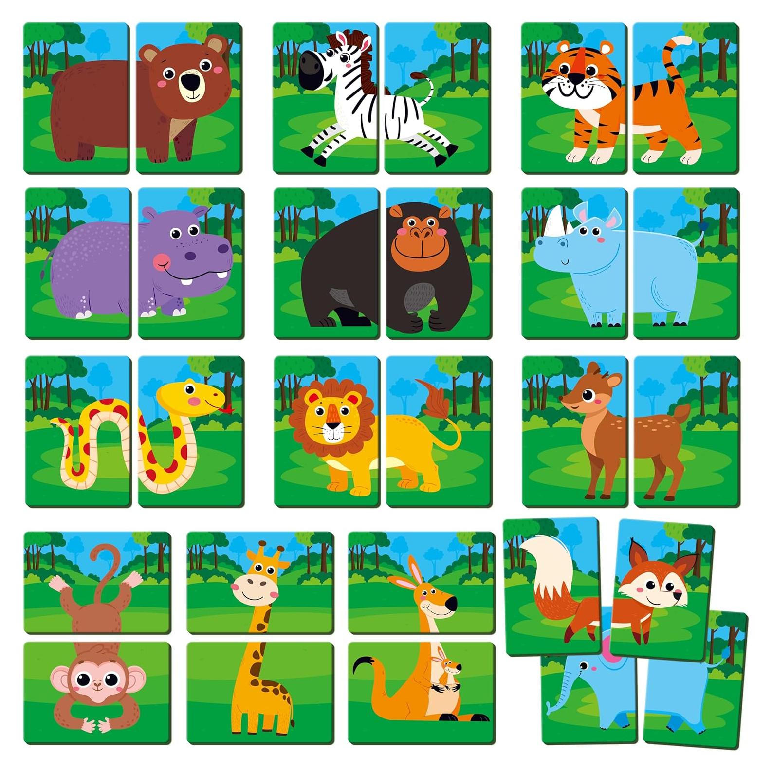 Juego de Memoria de Animales de la Selva SpriteGru - 28 Tarjetas