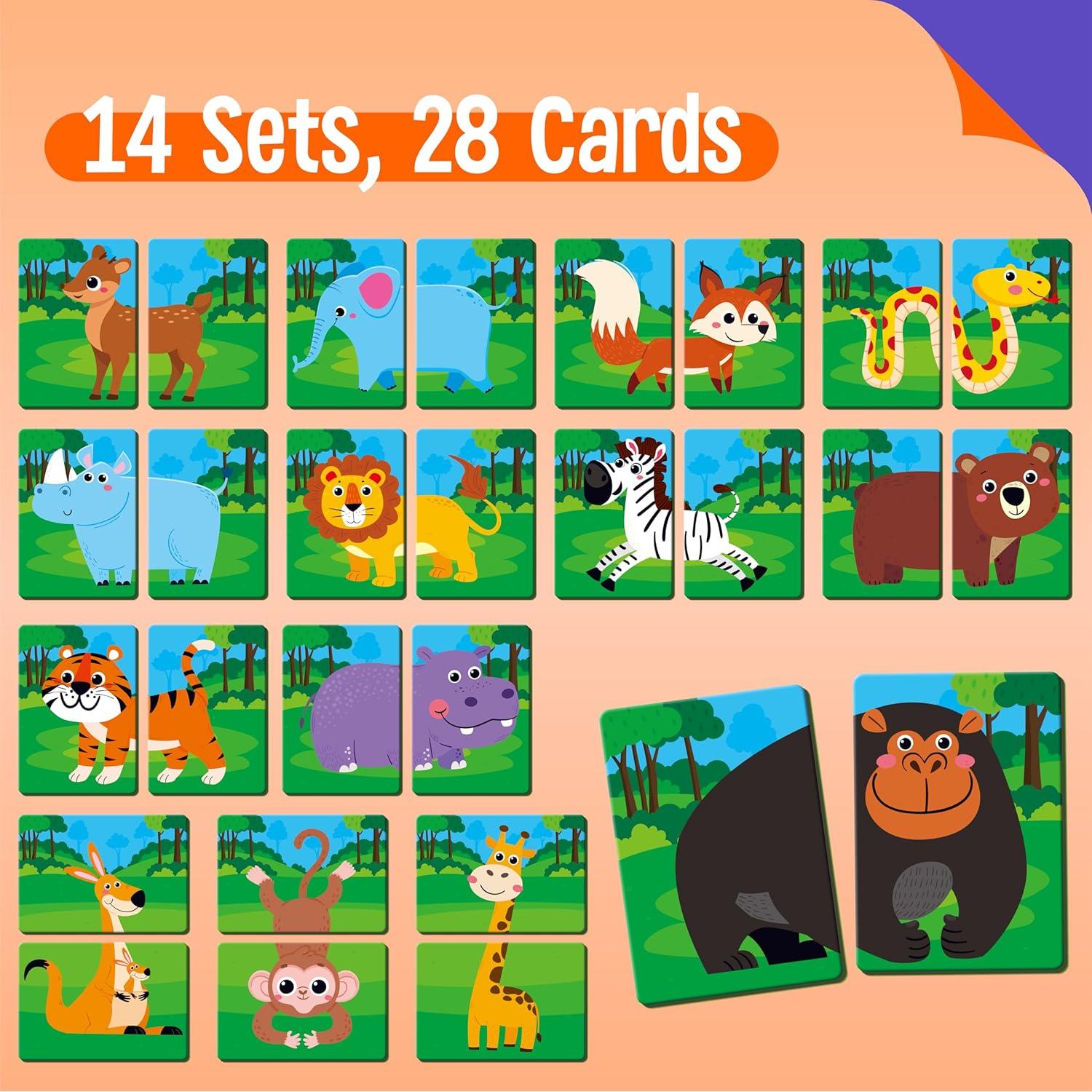 Juego de Memoria de Animales de la Selva SpriteGru - 28 Tarjetas
