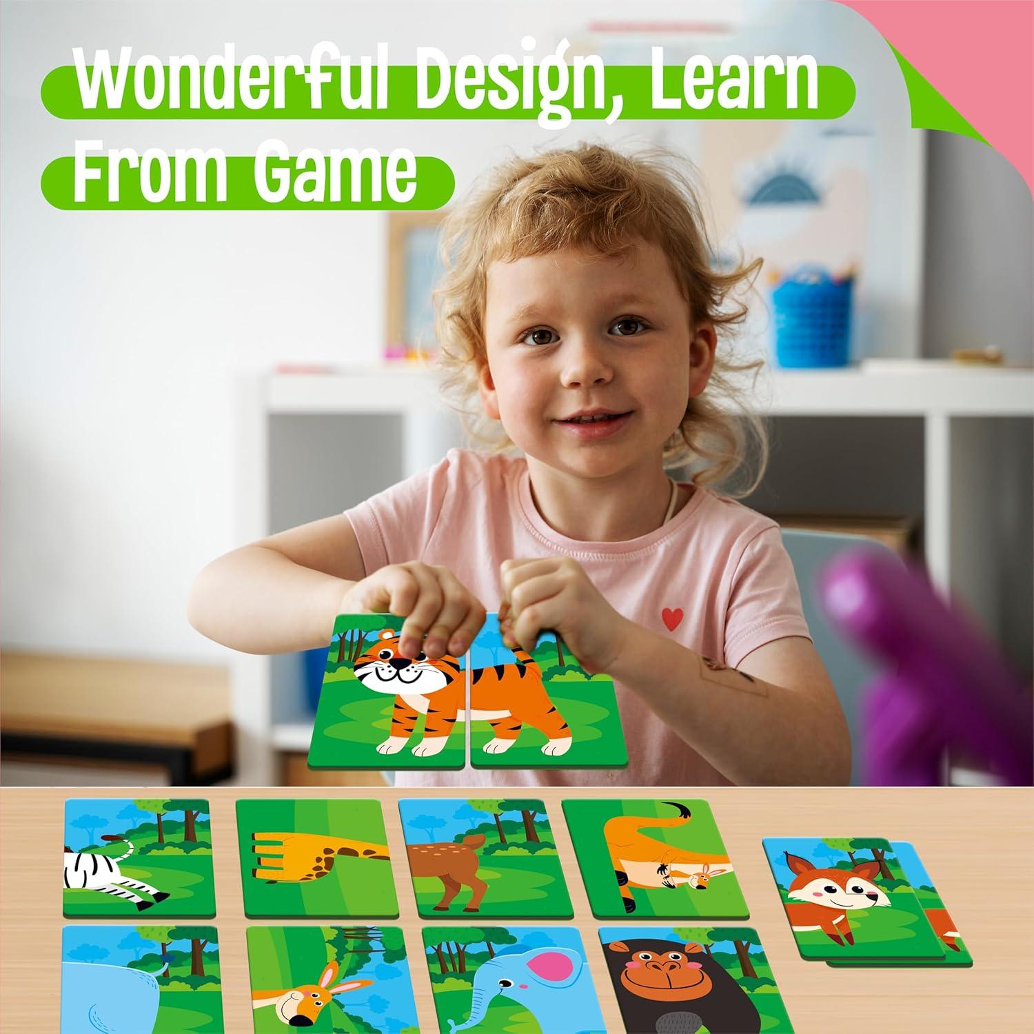 Juego de Memoria de Animales de la Selva SpriteGru - 28 Tarjetas