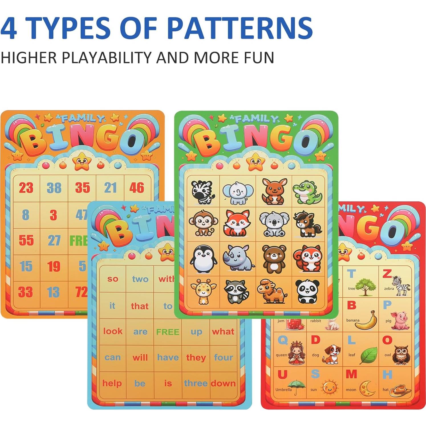 Juego de Bingo Familiar Travofun 4 en 1 para Niños 3+