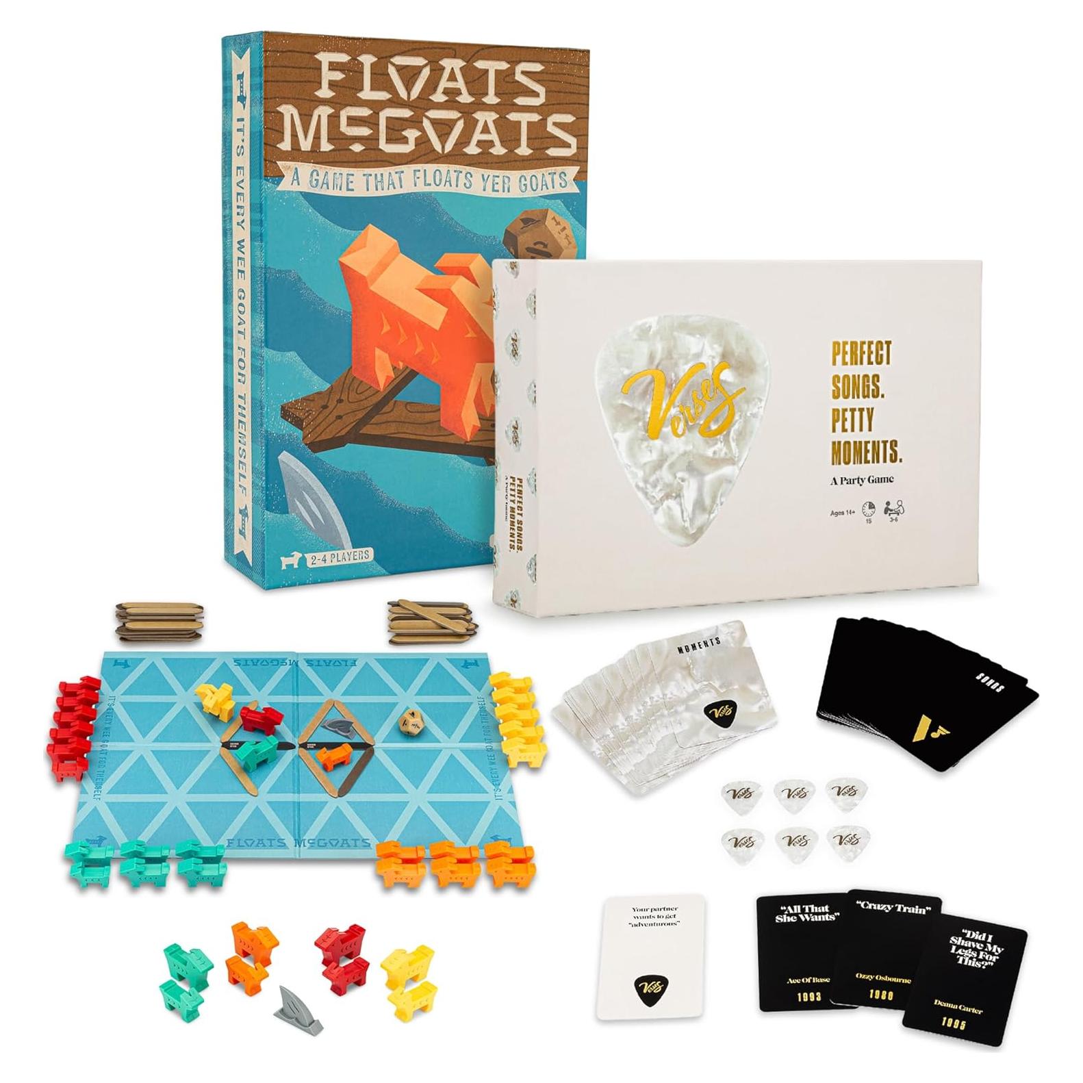 Juego de Mesa Floats McGoats + Juego de Cartas Verses