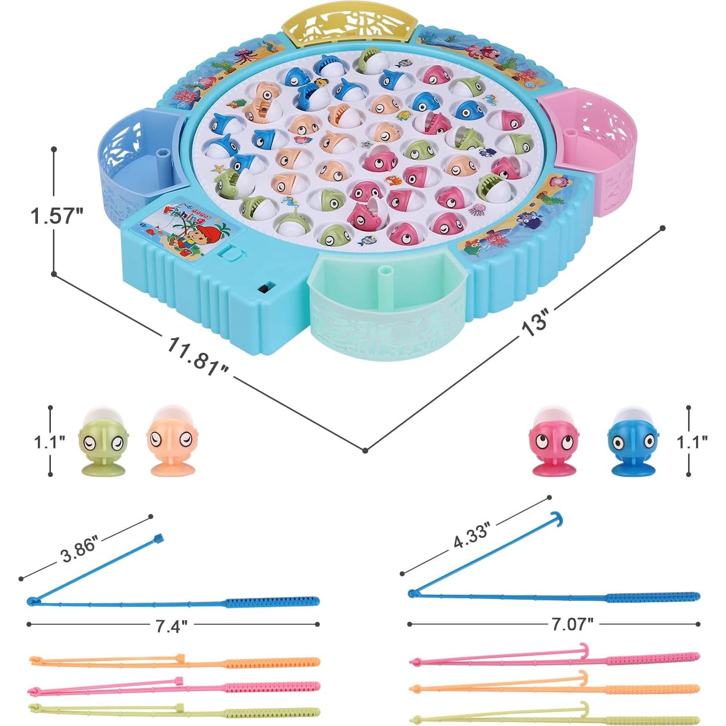 Juego de Pesca Magnético Pakoo con Música y 45 Peces