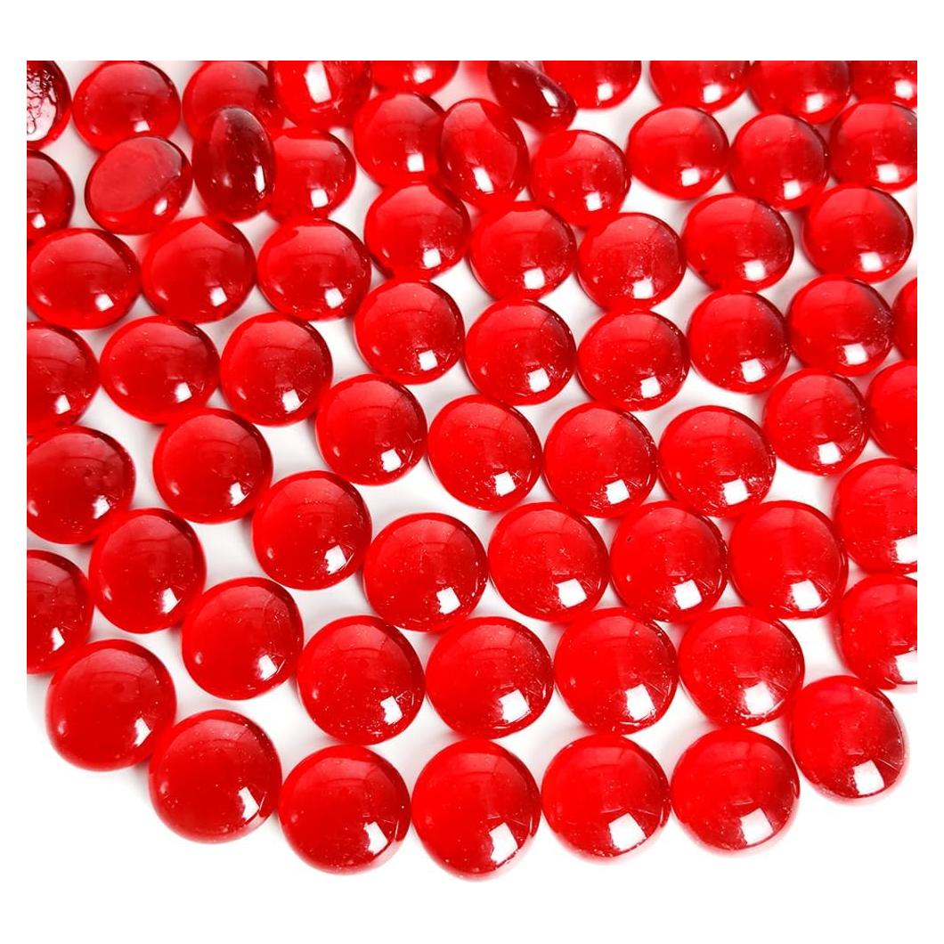 Canicas Planas Rojas HappyFiller 90 Piezas para Decoración