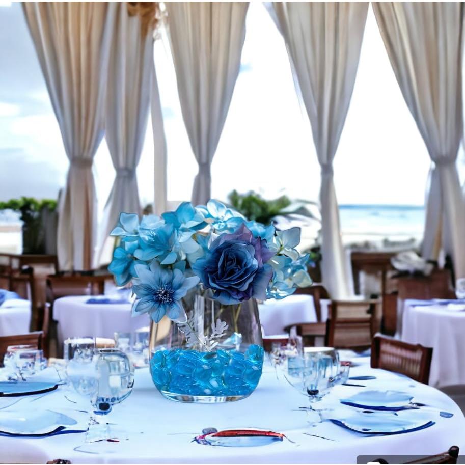 Piedras de Vidrio Azules HappyFiller 1 kg para Decoración