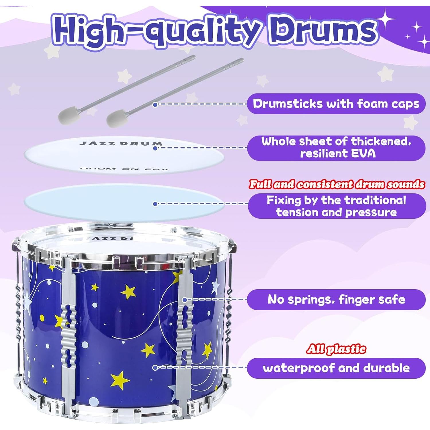 Juego de Batería Musical para Niños LinseyFun 2-5 Años