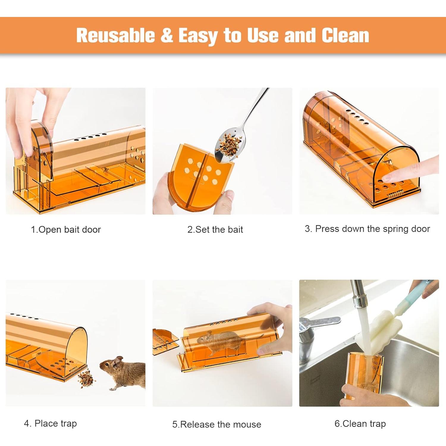 Trampas humanas para ratones Wanqueen - Paquete de 4 unidades