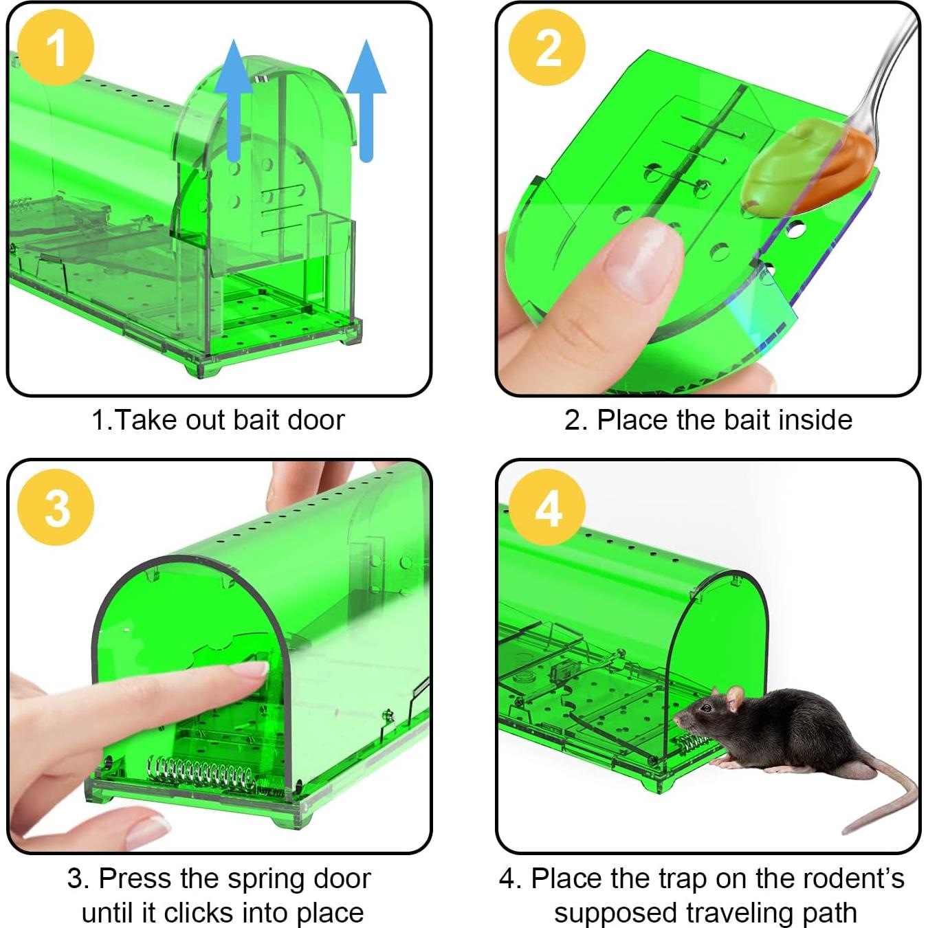 Trampas humanas para ratones ViKert - Paquete de 4 unidades