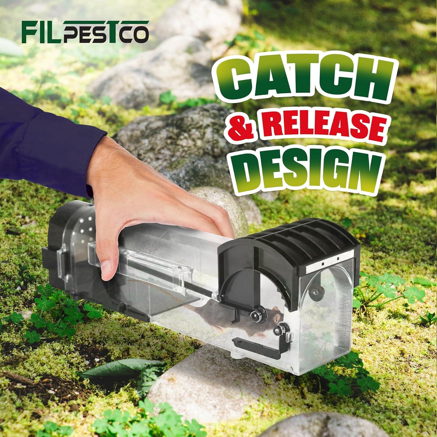 Juego de 4 trampas humanas Filpestco para ratones y ratas