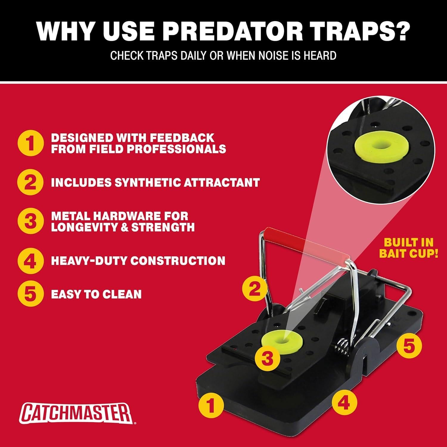 Trampa para Ratones Catchmaster Predator 6 Unidades - Reutilizable y Efectiva