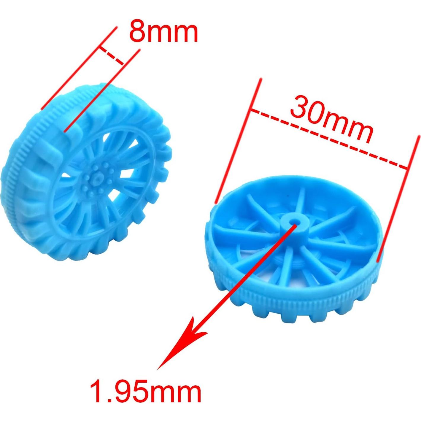 EUDAX 300 Ruedas de Plástico 30mm y 150 Ejes STEM 2mm
