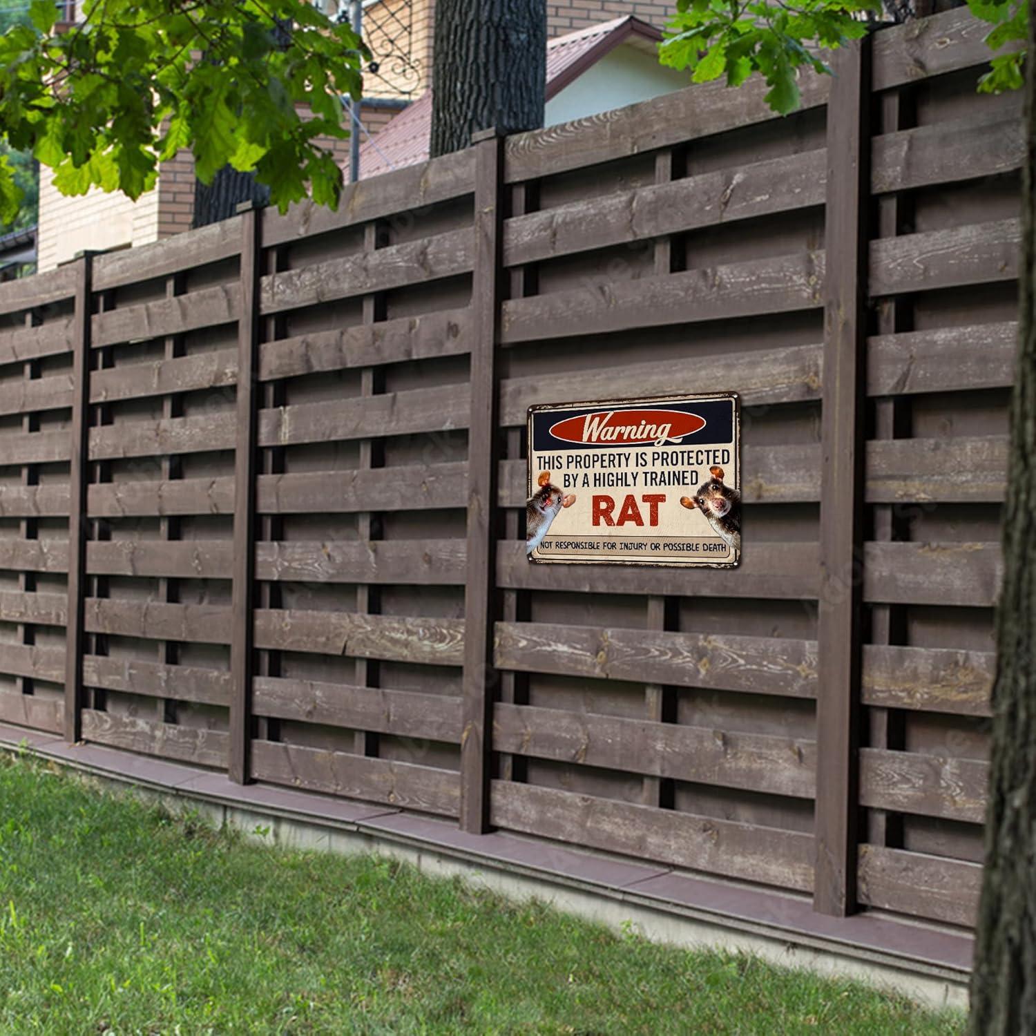 Cartel de Propiedad Protegida por Ratas TaLuky 28x23 cm Aluminio