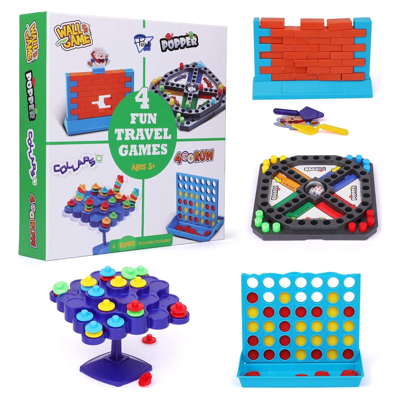 Juegos de Viaje 4 en 1 Point Games para Niños 5+