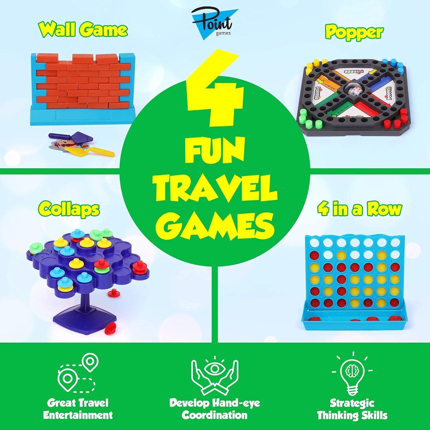 Juegos de Viaje 4 en 1 Point Games para Niños 5+