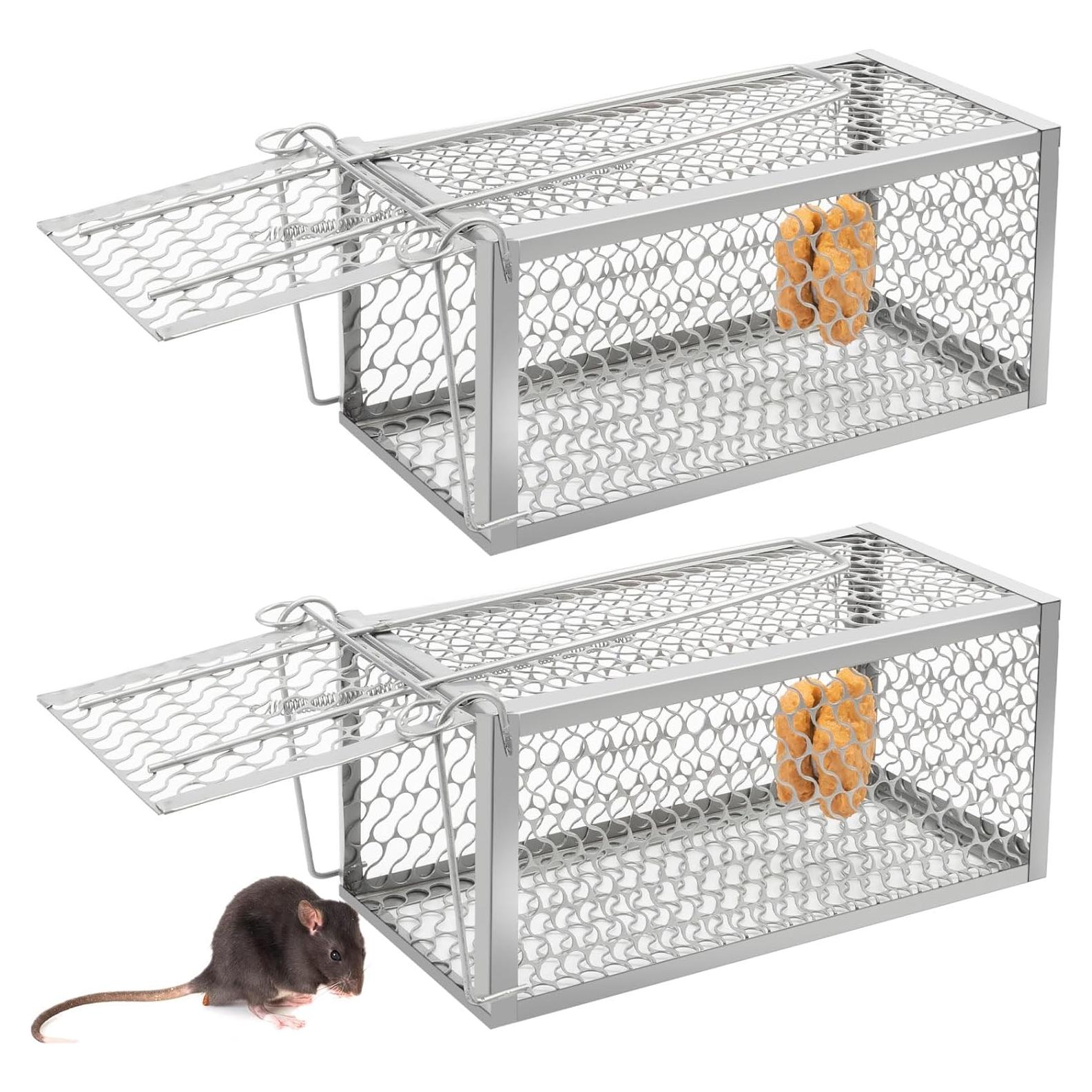 Trampa Humana para Ratas Qualirey 2 Pcs Plata 23x11.5cm