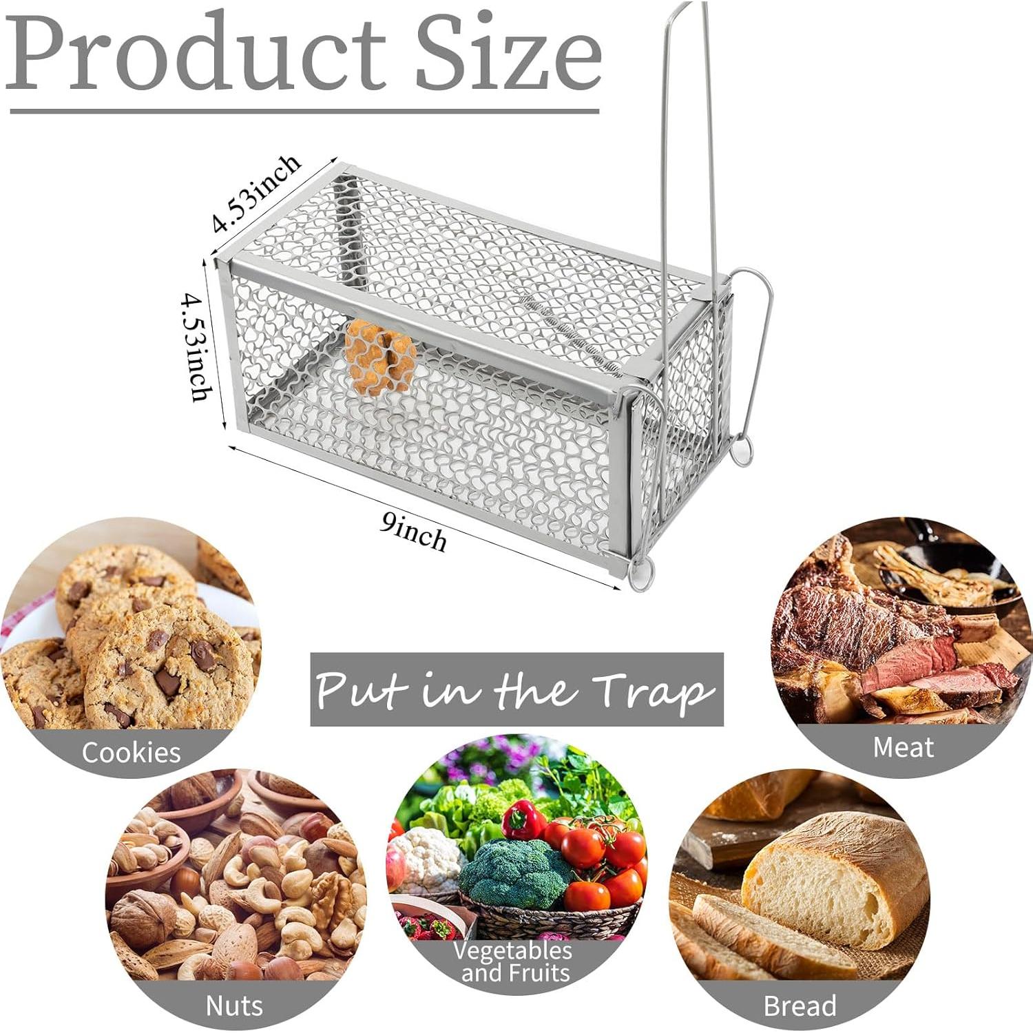 Trampa Humana para Ratas Qualirey 2 Pcs Plata 23x11.5cm