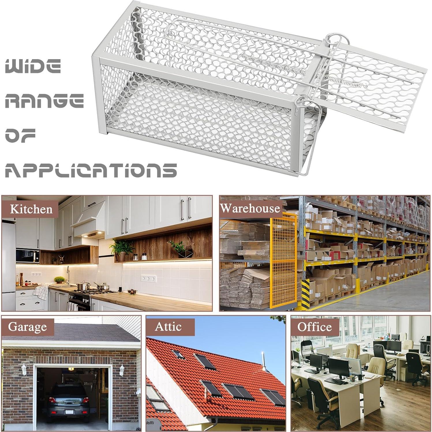 Trampa Humana para Ratas Qualirey 2 Pcs Plata 23x11.5cm