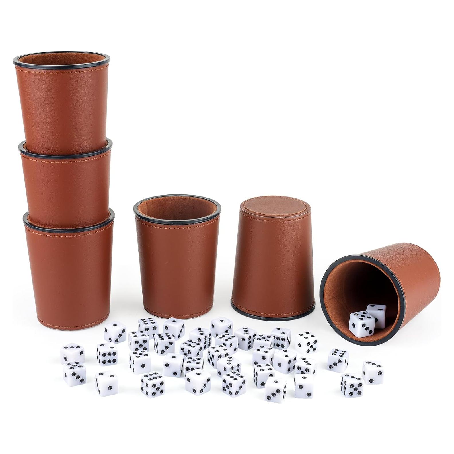 Juego de Tazas para Dados RERIVER 6 Tazas Marrón Oscuro