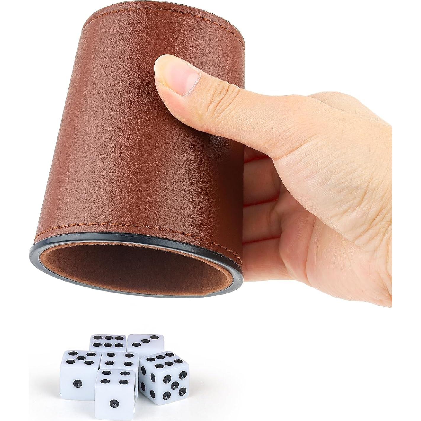 Juego de Tazas para Dados RERIVER 6 Tazas Marrón Oscuro