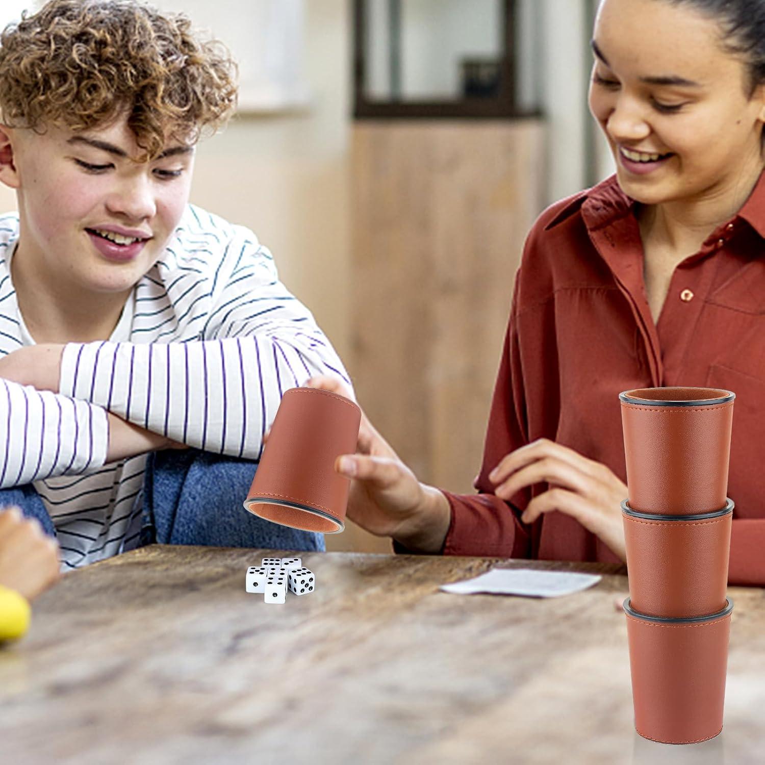 Juego de Tazas para Dados RERIVER 6 Tazas Marrón Oscuro