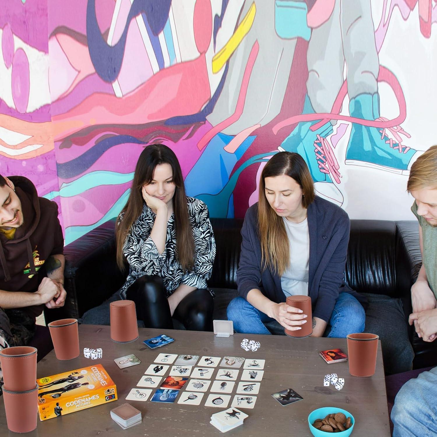 Juego de Tazas para Dados RERIVER 6 Tazas Marrón Oscuro