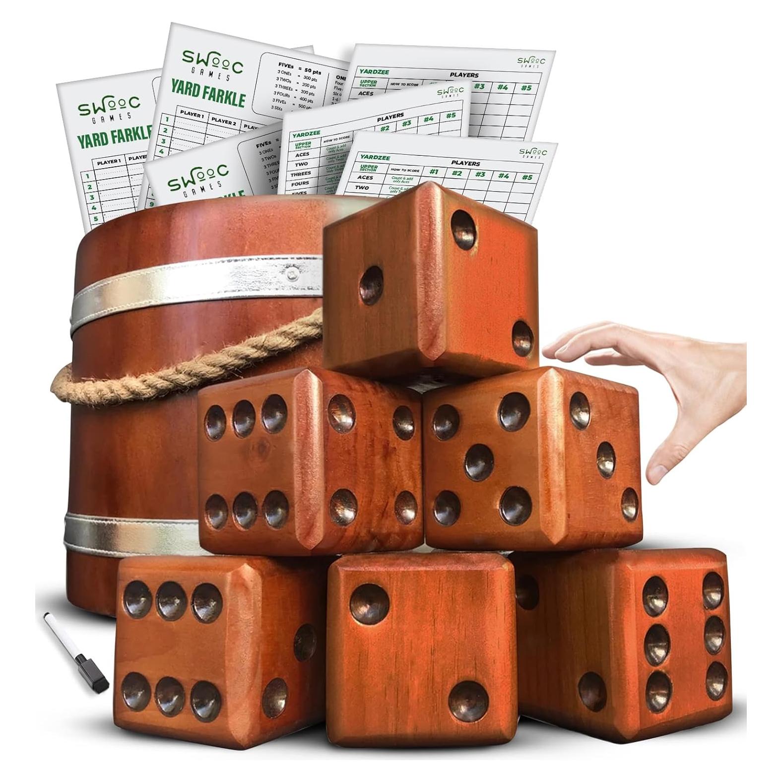 Juego de Dados Gigantes SWOOC - Yardzee y Farkle - 20+ Juegos