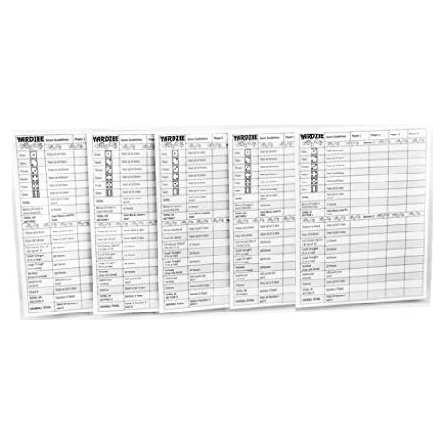 Tarjetas de Puntuación Yardzee Laminadas - 5 Unidades Reutilizables
