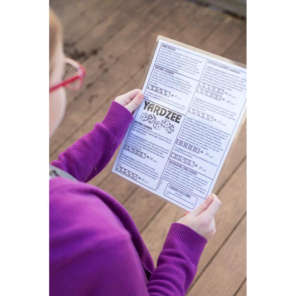 Tarjetas de Puntuación Yardzee Laminadas - 5 Unidades Reutilizables