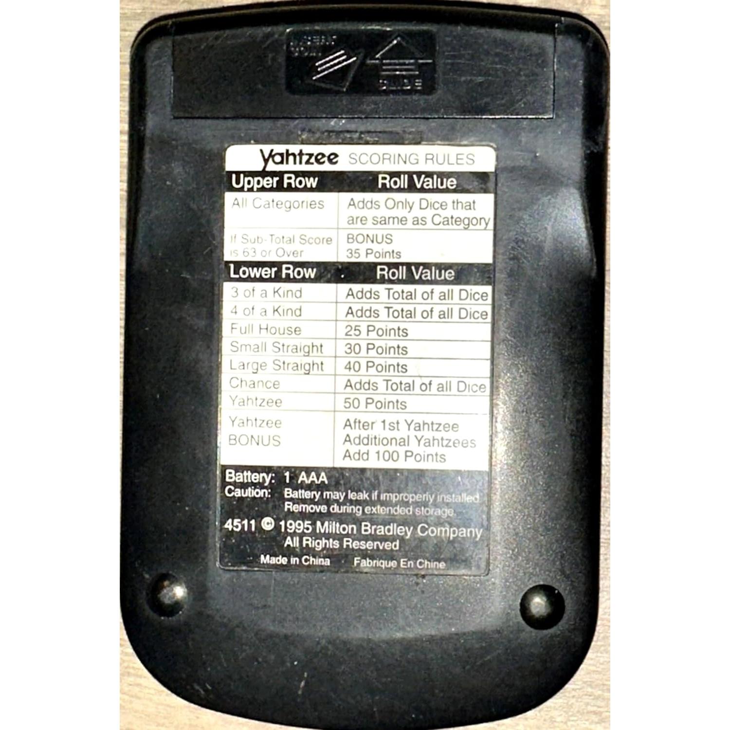 Juego Electrónico de Mano Yahtzee Vintage 1995 LCD