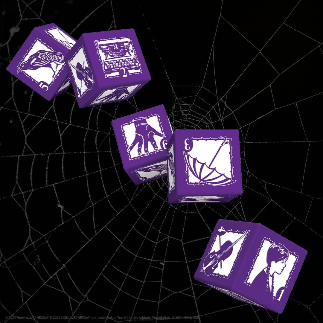 Juego de Dados Yahtzee Miércoles Addams - Taza Ataúd Coleccionista