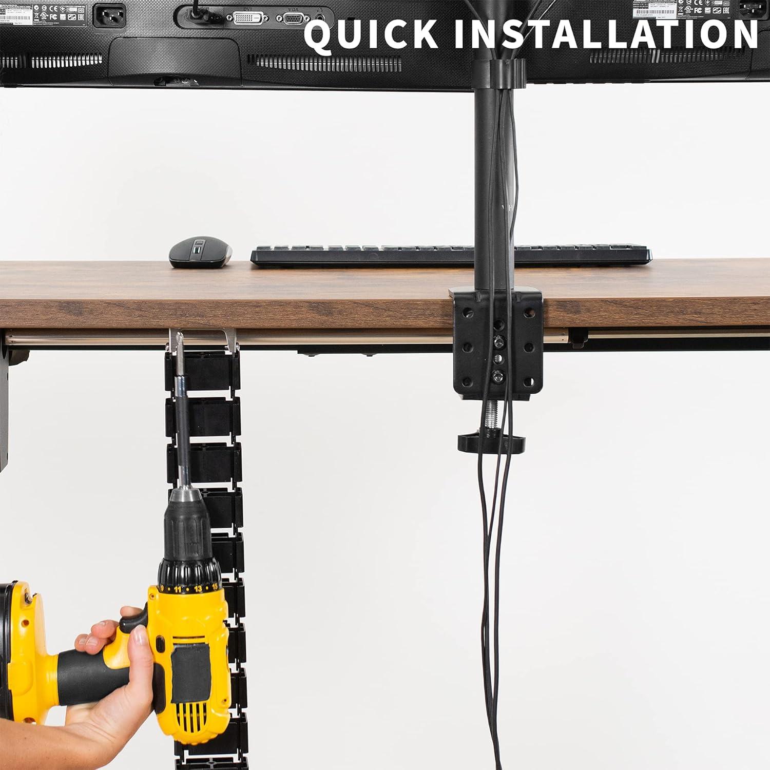 Organizador de Cables VIVO DESK-AC01C Negro 121,9 cm