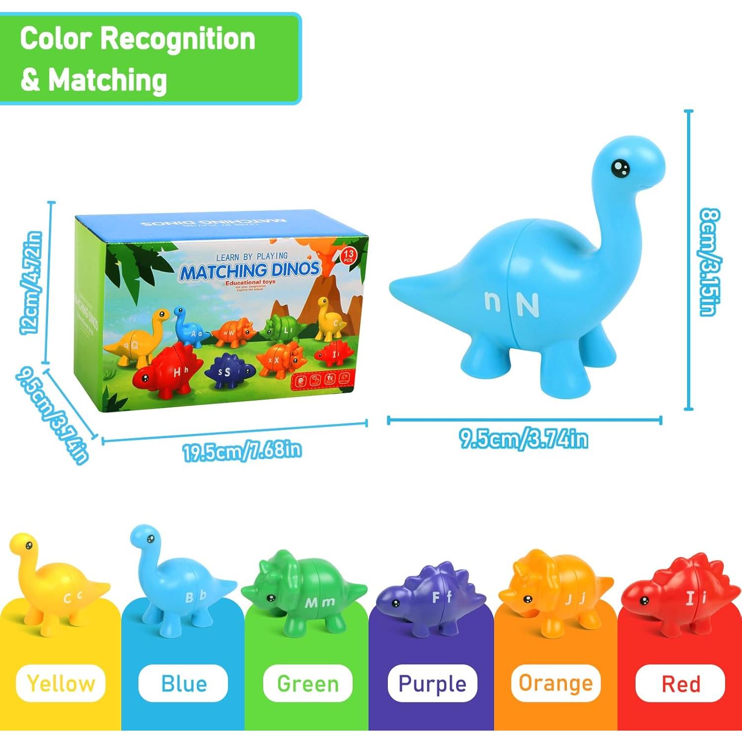 Juego de Emparejamiento de Letras Dinosaurio 26 Letras Montessori