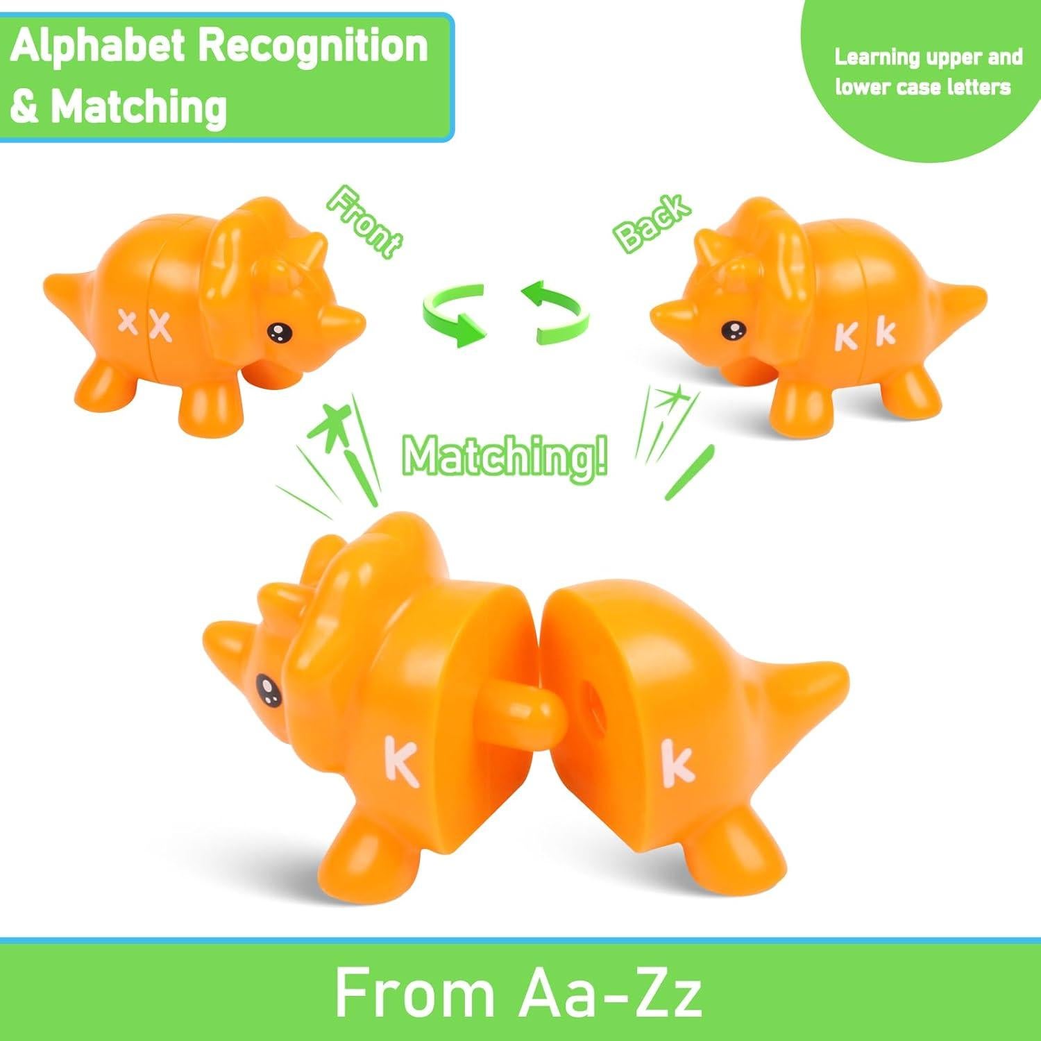 Juego de Emparejamiento de Letras Dinosaurio 26 Letras Montessori