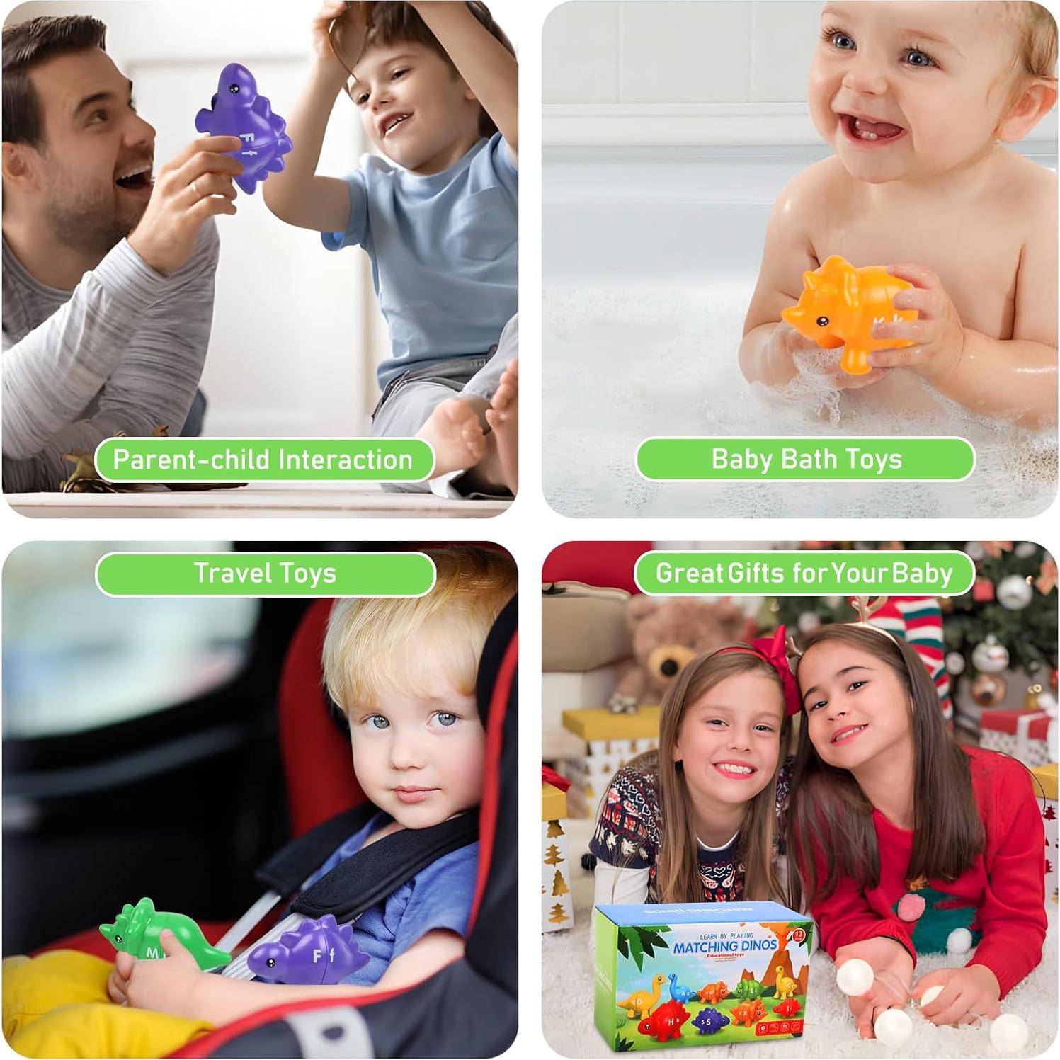 Juego de Emparejamiento de Letras Dinosaurio 26 Letras Montessori