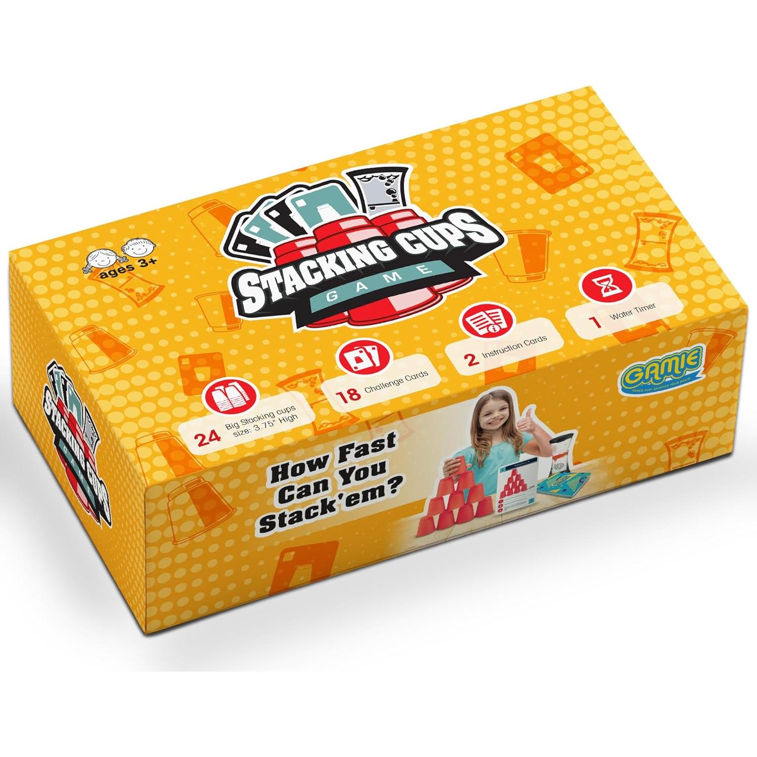 Juego de Copas Apilables Gamie - 24 Copas y 18 Tarjetas