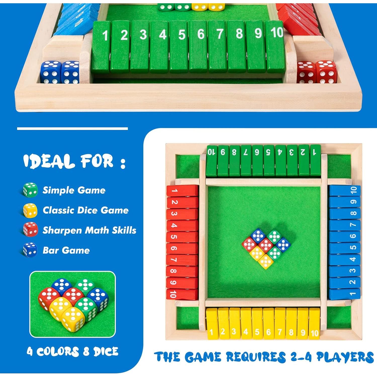 Juego de Dados Cierra la Caja Ineariu 22.1 cm para 4 Jugadores